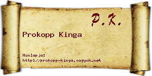 Prokopp Kinga névjegykártya