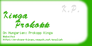 kinga prokopp business card